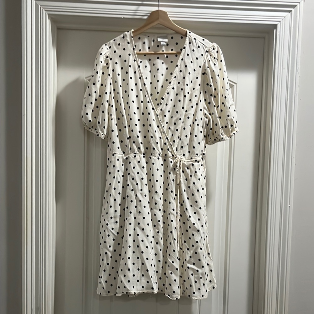 White Polka Dot Wrap Dress